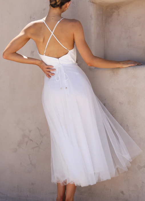 Josephine Elegantes Kleid | Sommer-Midikleid für Damen, rückenfrei und trägerlos