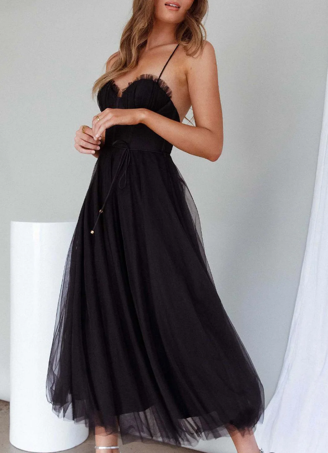 Josephine Elegantes Kleid | Sommer-Midikleid für Damen, rückenfrei und trägerlos
