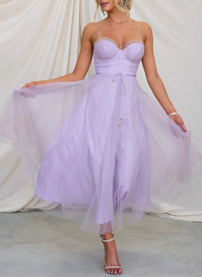 Josephine Elegantes Kleid | Sommer-Midikleid für Damen, rückenfrei und trägerlos