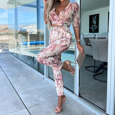 Carina's Elegantes Frühlings-Set | Rückenfreies Oberteil und Raffinierte Hose