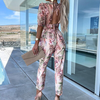 Carina's Elegantes Frühlings-Set | Rückenfreies Oberteil und Raffinierte Hose
