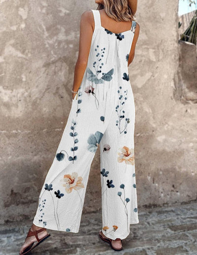 Nerys – Stilvoller Armelloser Jumpsuit Mit Blumen Drucken