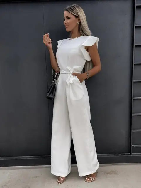 Isla I Eleganter Jumpsuit mit Rüschenärmeln