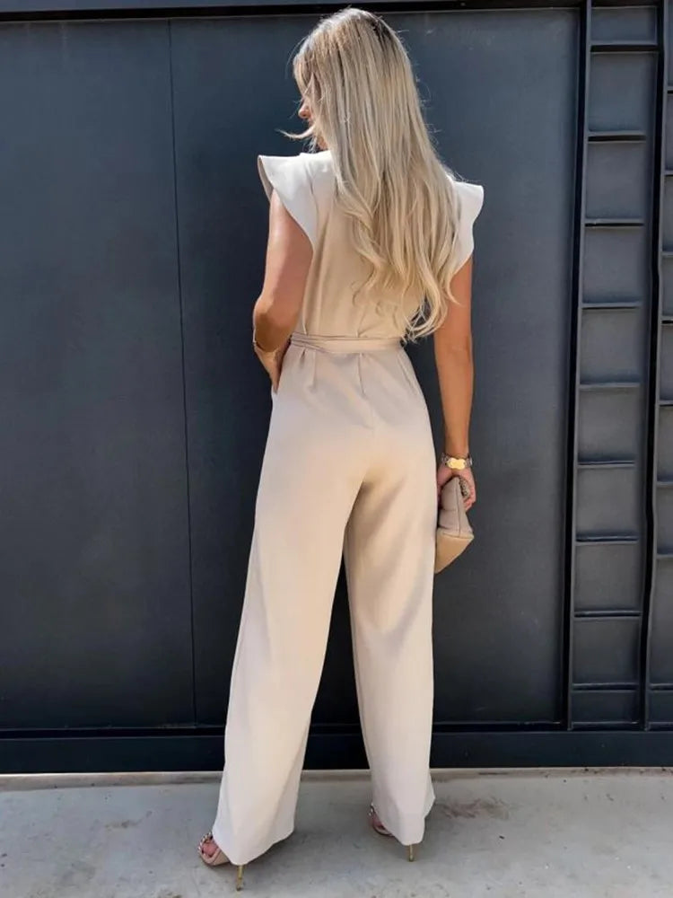 Isla I Eleganter Jumpsuit mit Rüschenärmeln