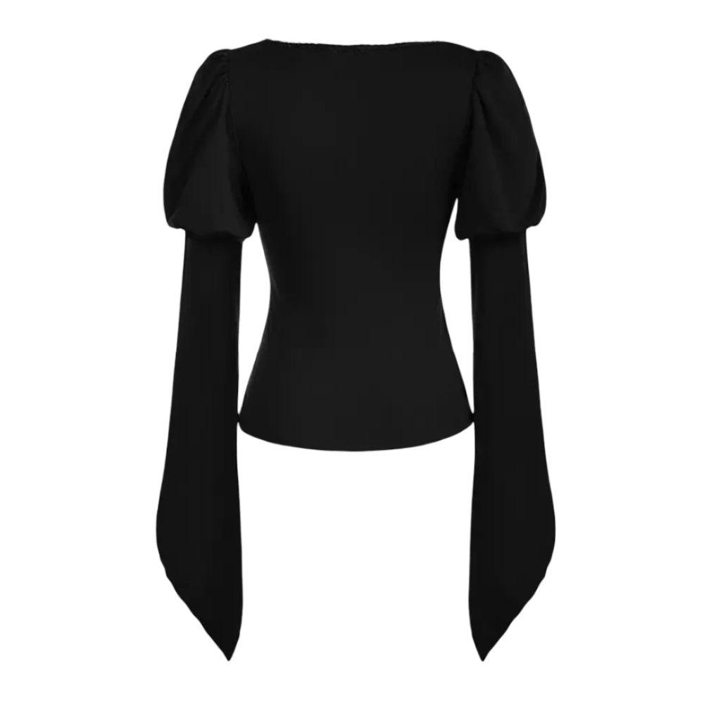 Renaissance Peasant Blouse with Square Neck Splice Sleeve