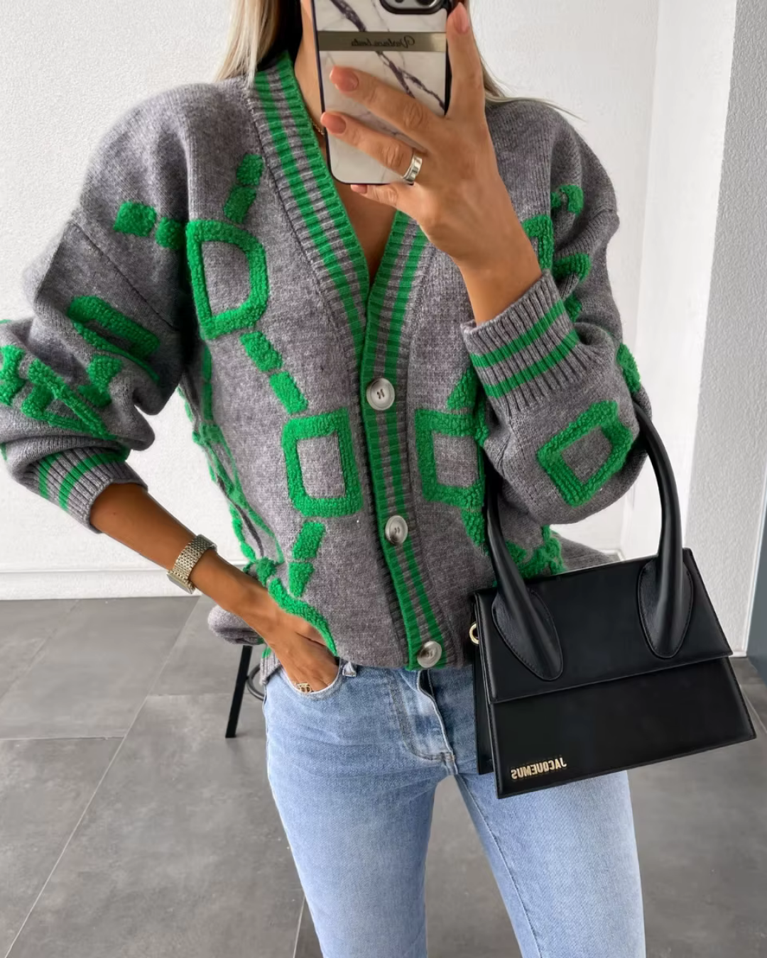 Dali -  Geometric Pattern Cardigan für  Winter