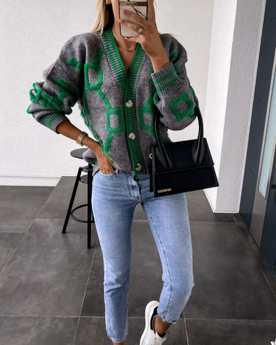 Dali -  Geometric Pattern Cardigan für  Winter