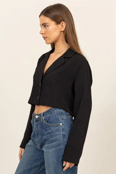 HYFVE Cropped Button-Down Blazer