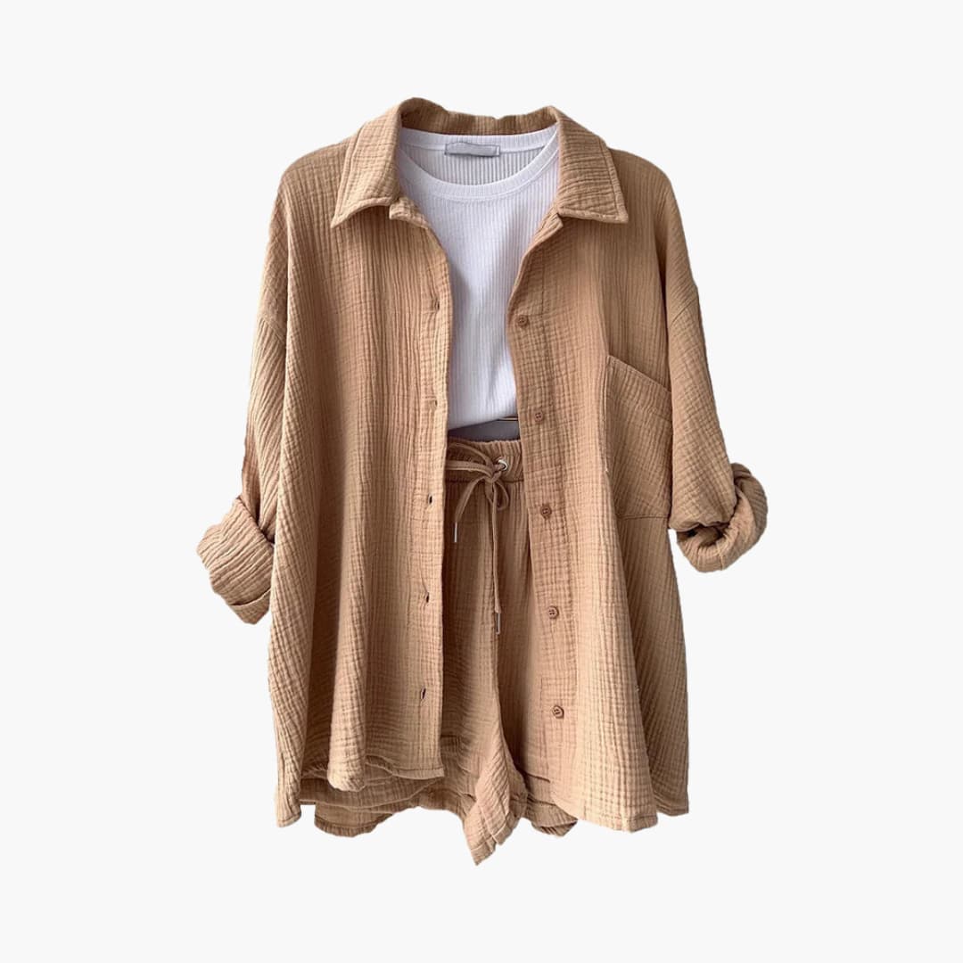 Musselin Zweiteiler für Damen - Luftiges Co-ord Set für Sommer