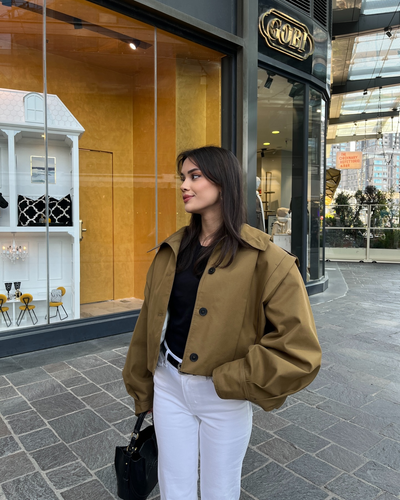 Yvana | Cropped Trenchjacke Mit Volumenärmeln