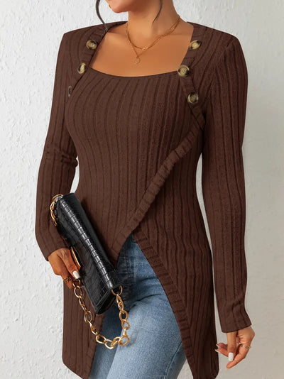 Camille | Asymmetrisches Oberteil mit Knopfdetails