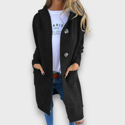 Fara – Strick-Cardigan mit Kapuze & Knopfleiste