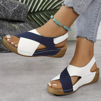 Heidi-Mode | Orthopädische Zweifarbige Schicke Sandalen