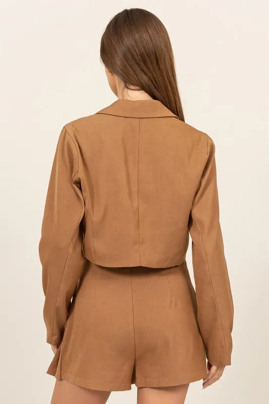 HYFVE Cropped Button-Down Blazer