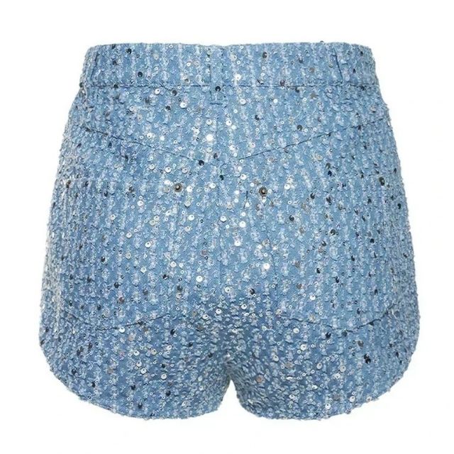 Heidi-Mode | Trendy Schicke Pailletten Set - Jacke + Shorts