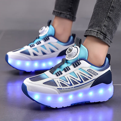 Kinder LED Light Up Skateboard Schuhe mit 8 Rädern