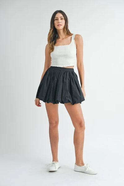 MABLE Poplin Bubble Mini Skirt