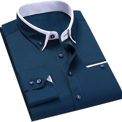 LEAND| Herren Stretch-Hemd mit Langarm – Glatt & Knitterfrei