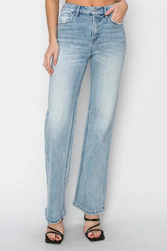 RISEN High Rise Straight Jeans