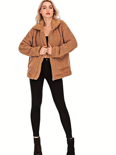 Heidi-Mode | Stylish Teddyjacke mit Reißverschluss