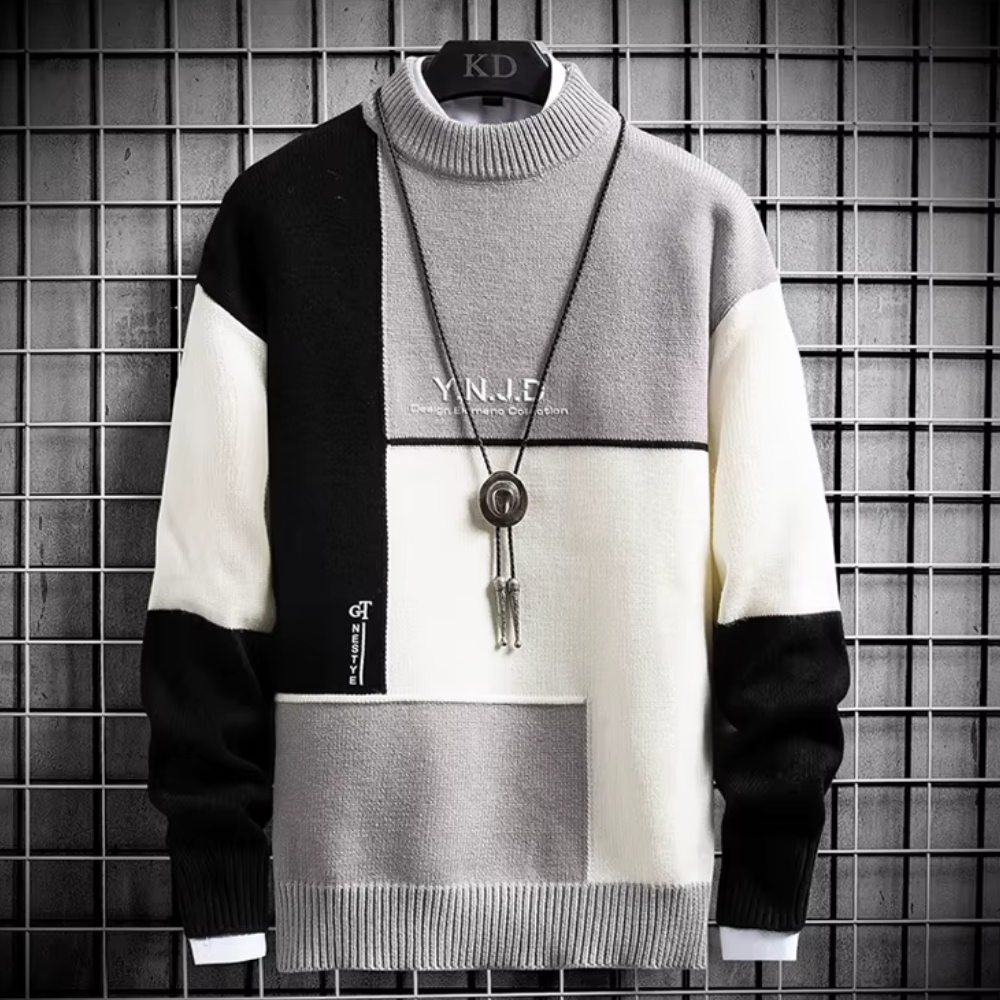 Galan - Modern und auffällig Pullover für Männer mit Farbblockdesign
