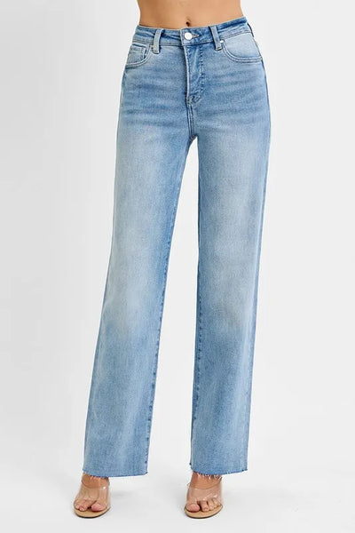 RISEN Tummy Control Rise Straight Jeans