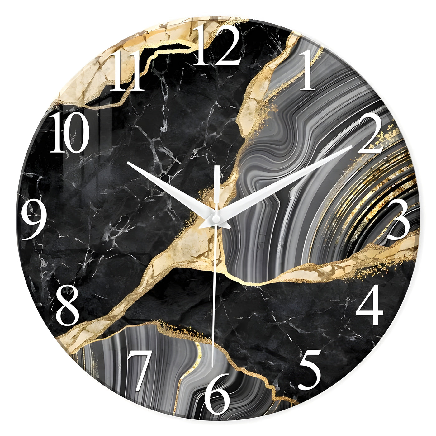 CrownQuartz Clock - Moderne Marmor-Wanduhr