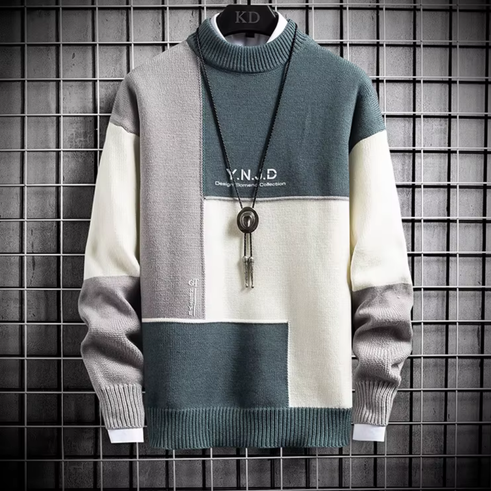 Galan - Modern und auffällig Pullover für Männer mit Farbblockdesign