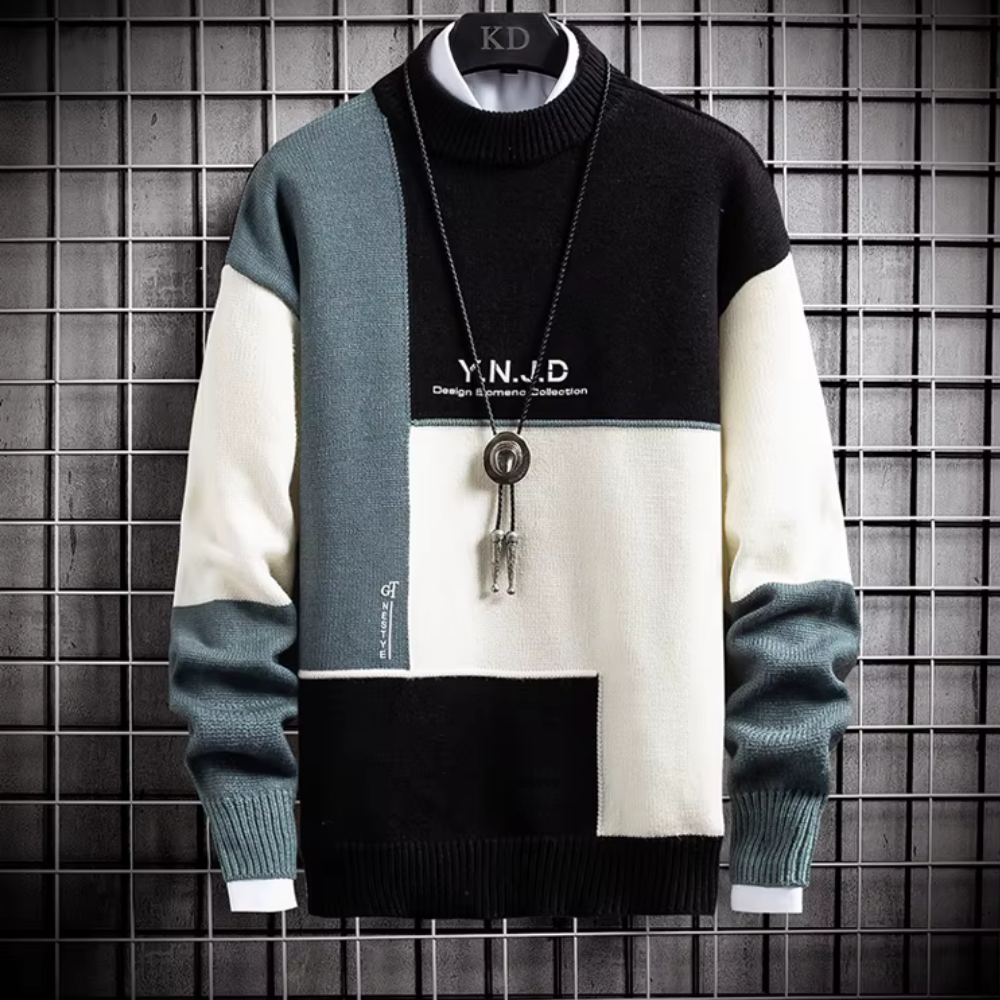 Galan - Modern und auffällig Pullover für Männer mit Farbblockdesign