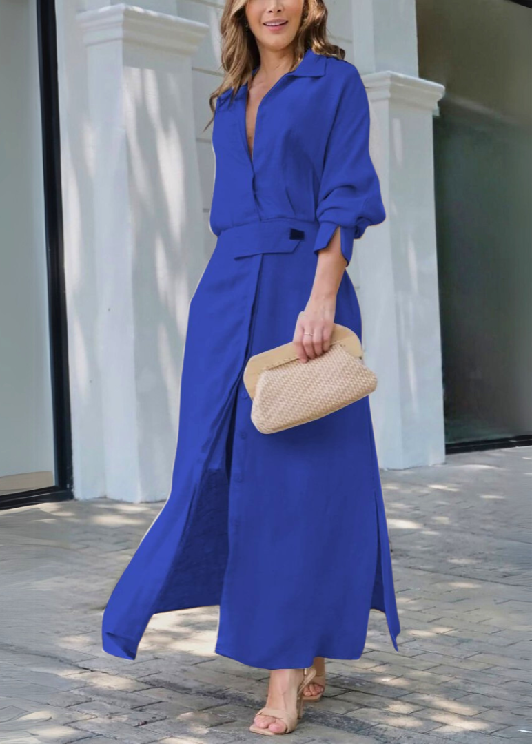 Simona - Baumwolle und Leinen Maxikleid