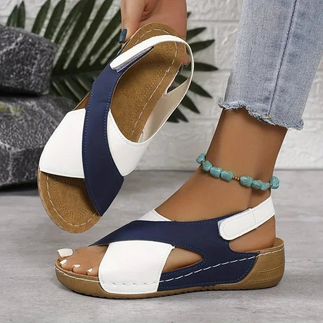Heidi-Mode | Orthopädische Zweifarbige Schicke Sandalen