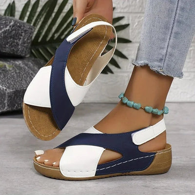Heidi-Mode | Orthopädische Zweifarbige Schicke Sandalen