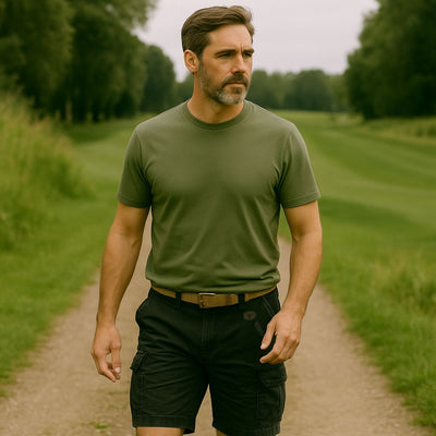 Cargo Shorts für Herren - Robuste Kurze Wanderhose mit Gürtel für Outdoor