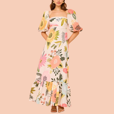 Laurette - Damen Maxikleid mit Blumenprint