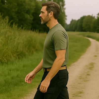 Cargo Shorts für Herren - Robuste Kurze Wanderhose mit Gürtel für Outdoor