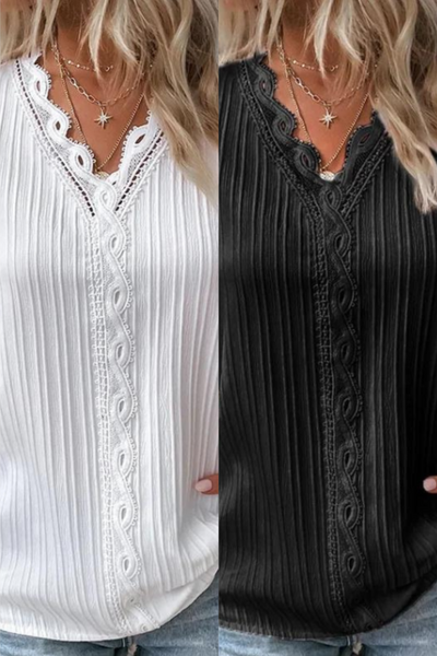 Heidi-Mode | Stilvolles V-Ausschnitt Spitzenoberteil