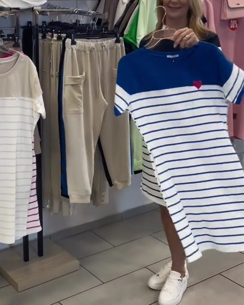 Luella - Lässiges Gestreiftes Kleid Mit Rundhalsausschnitt