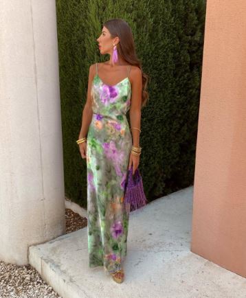 Heidi-Mode | Elegante Tie-Dye ärmellose Kleid mit Schal