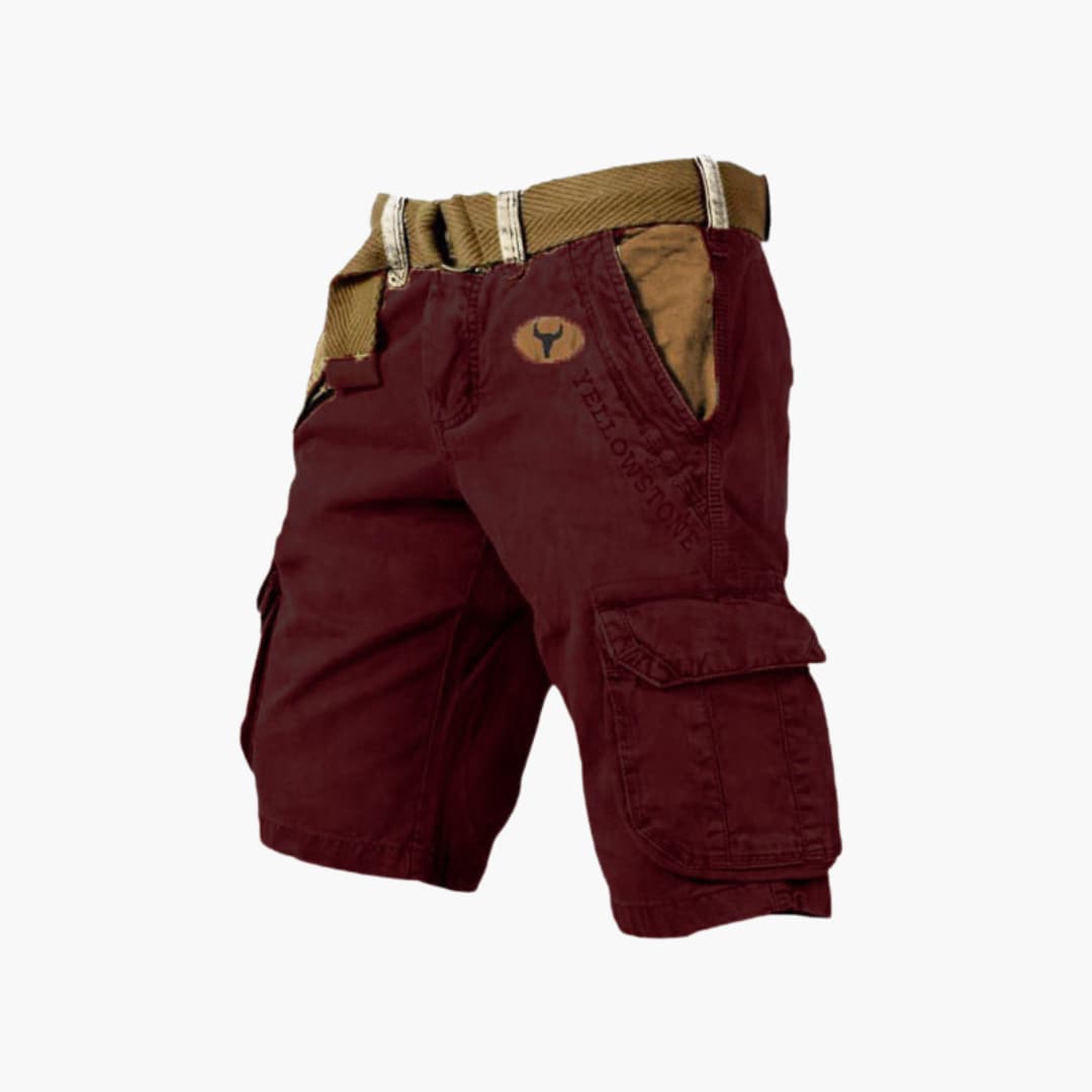 Cargo Shorts für Herren - Robuste Kurze Wanderhose mit Gürtel für Outdoor