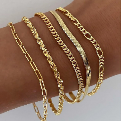 Leonie – Goldene Armband-set