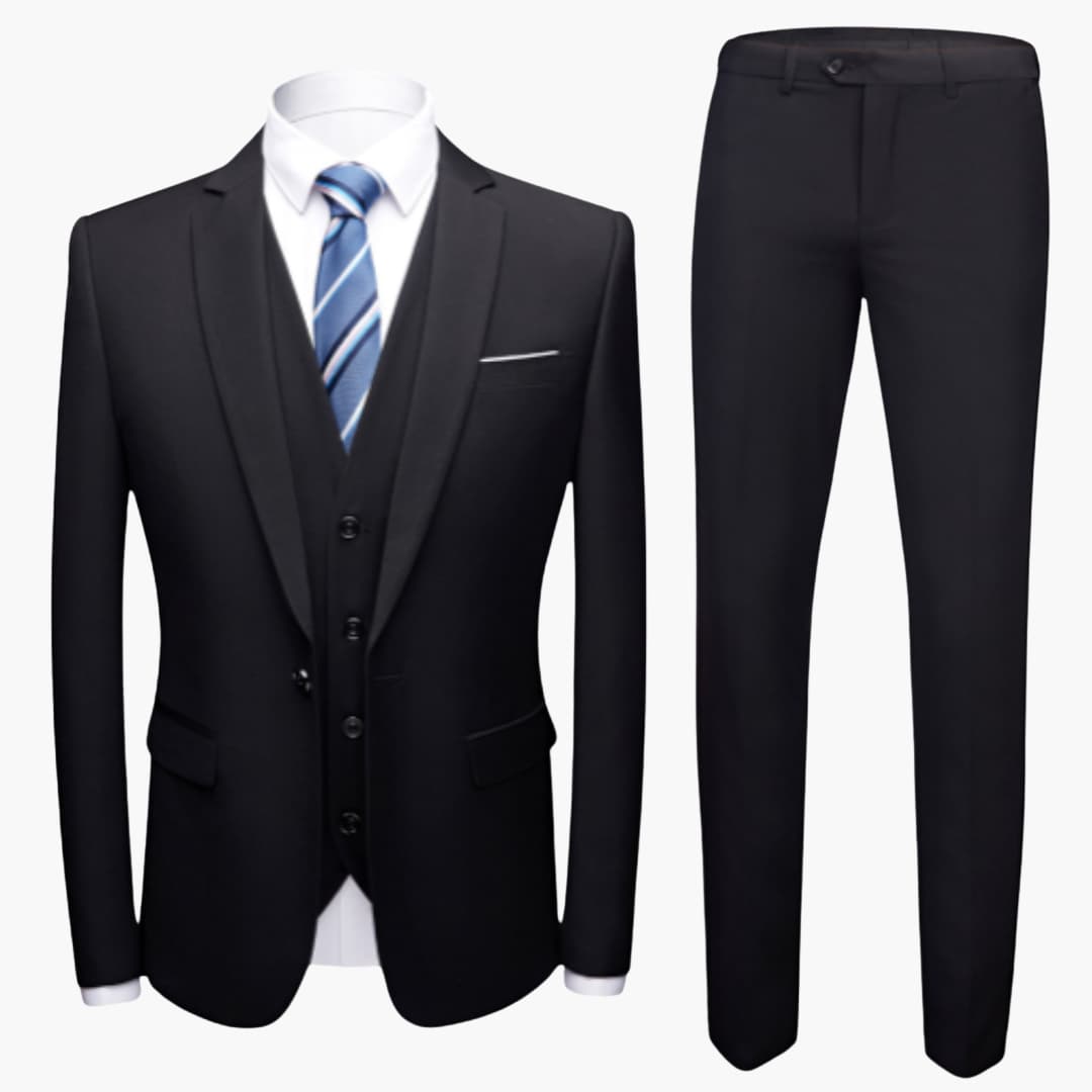 Herren Anzug dreiteilig mit Ein-Knopf Blazer und Weste