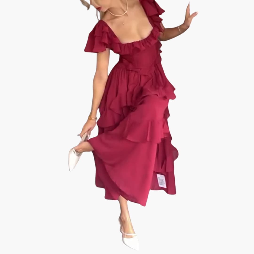 Rückenfreies Kleid - Für Damen mit Rüschenärmeln & Stil