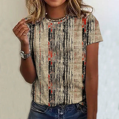 Heidi-Mode | Casual Vintage Bedrucktes T-Shirt