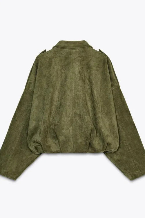 LUMIÈRE | FAUX SUÈDE BOMBERJACKE