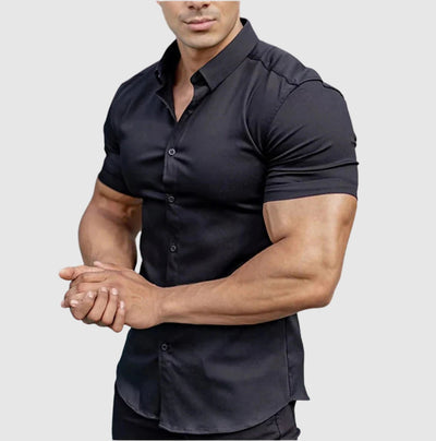 Herren Lässiges Kurzarm Hemd | Slim Fit