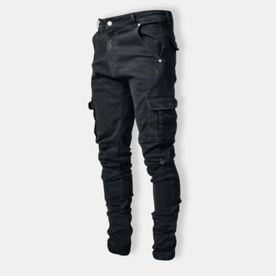 Herren Schlanke Passform Cargo Jeans | Bequeme