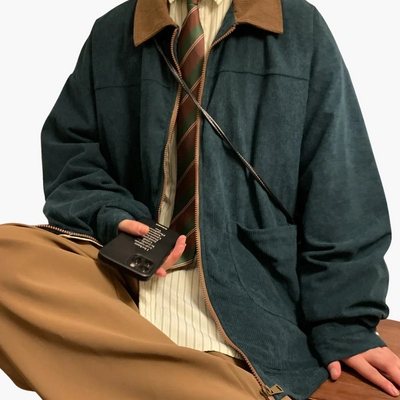 Herren Bomberjacke mit Reißverschluss und Vordertaschen