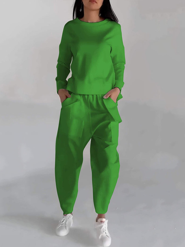 CASUAL RUNDHALS-ZWEITEILER MIT LANGARM