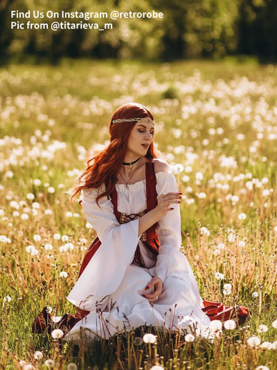 Irish Medieval Retro Royal Court Princess Style Long Sleeve Dress