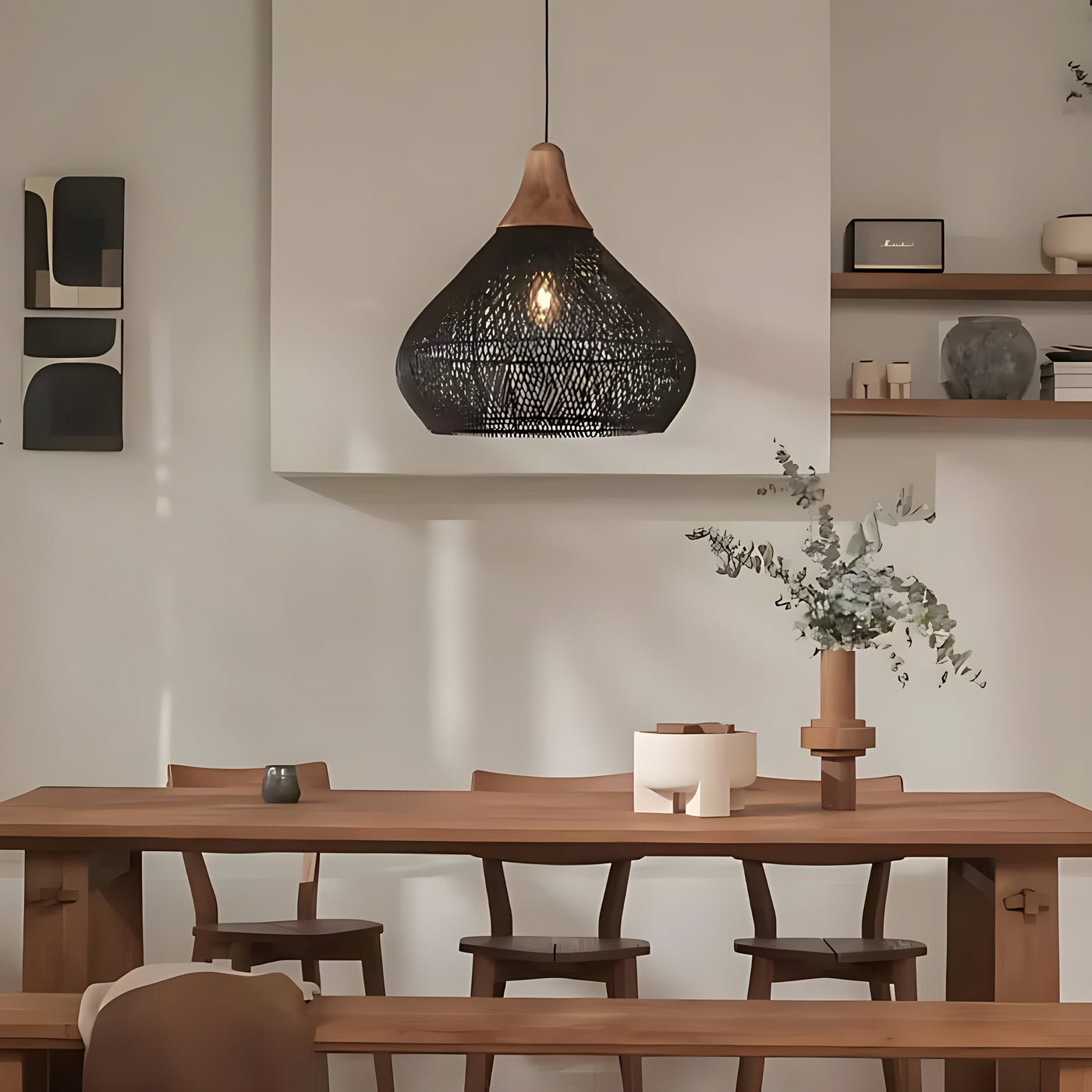 BistroBeam Light - Moderne Rattan-Pendelleuchte